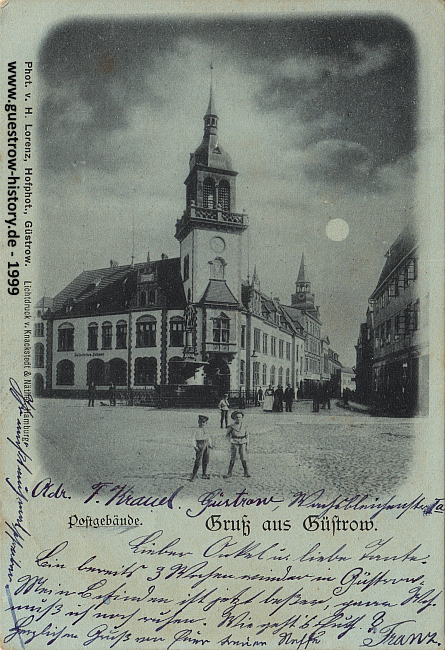 1898 - Güstrow - Postgebäude