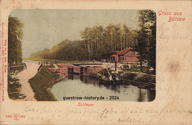 1900 - Bützow - Güstrow - Kanal - Schleuse Wolken