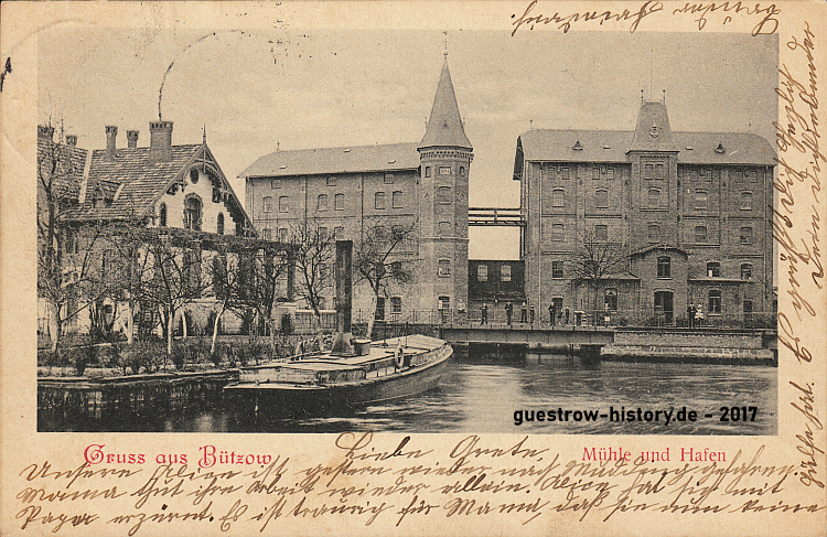 1900 - Bützow - Mühle und Hafen