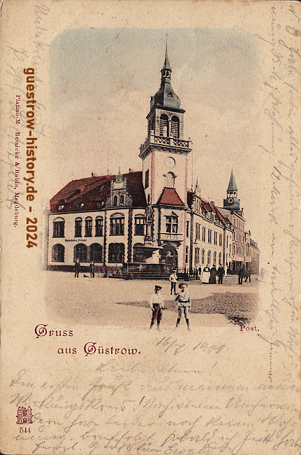1900 - Güstrow - Postgebäude