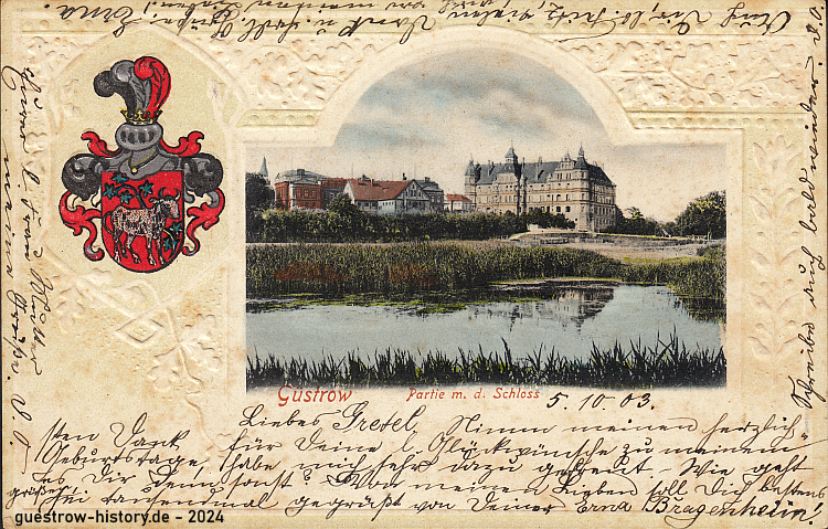 1903 - Güstrow - Partie mit dem Schloss