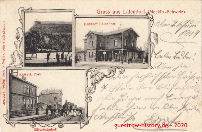 1904 - Lalendorf - Bahnhof und kaiserliche Post