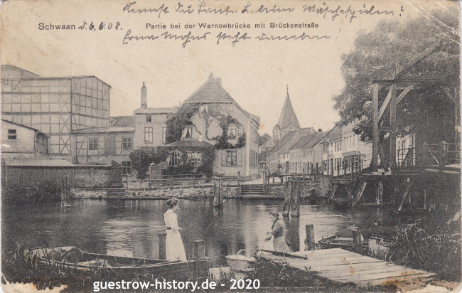 1907 - Schwaan - Partie bei der Warnowbrücke