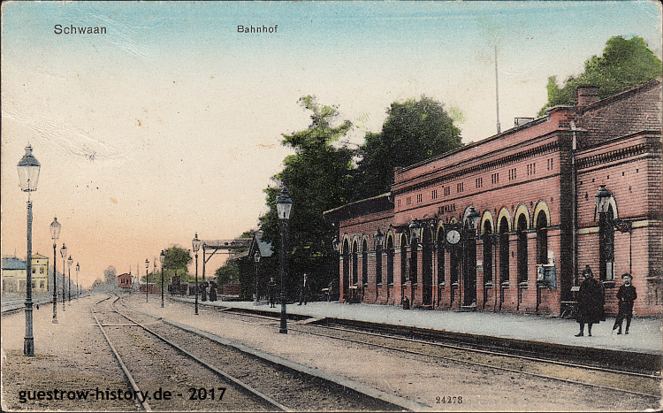 1908- Schwaan - Bahnhof