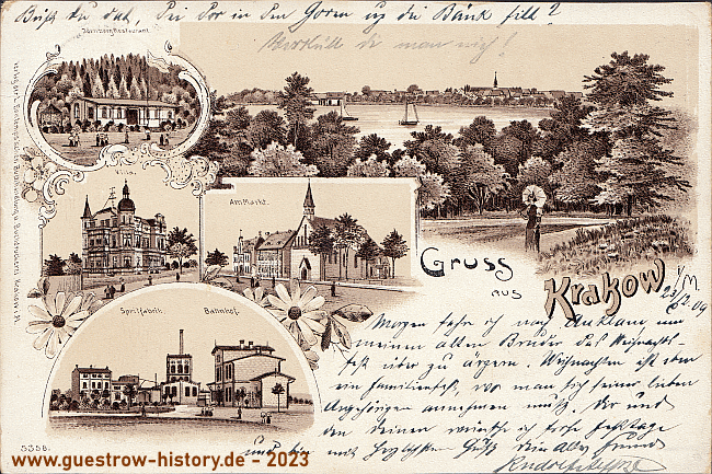 1909- Krakow am See - Mehrbild-Ansichtskarte