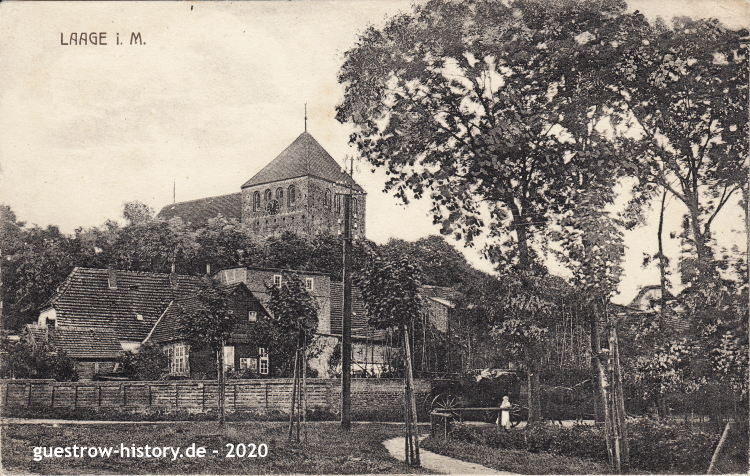 1912 - Laage - Blick zur Kirche