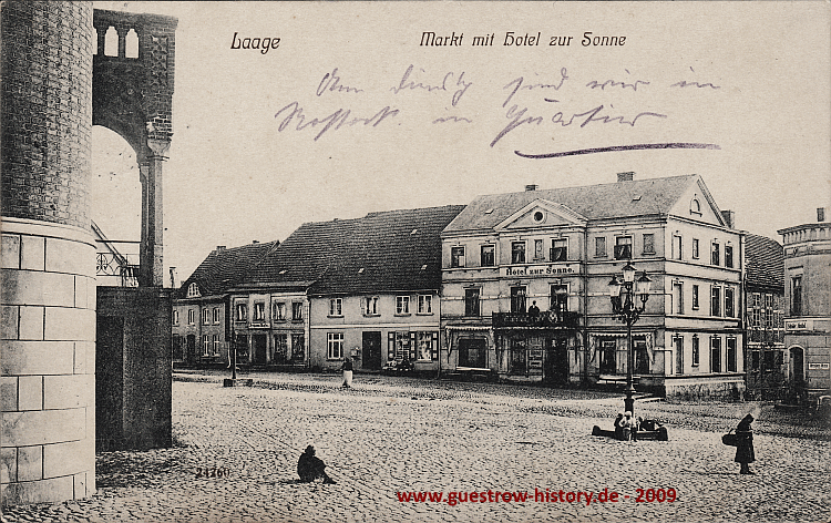 1912 - Laage - Markt mit Hotel