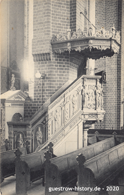 1915 - Güstrow - Pfarrkirche - Kanzel