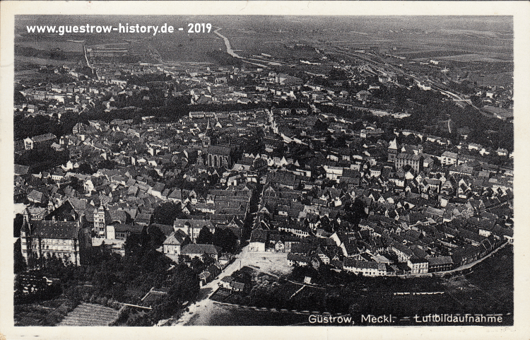 1937 - Güstrow - Luftbild - Nordwesten