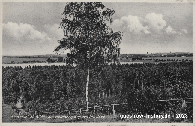 1942 - Güstrow - Blick vom Heidberg auf den Inselsee