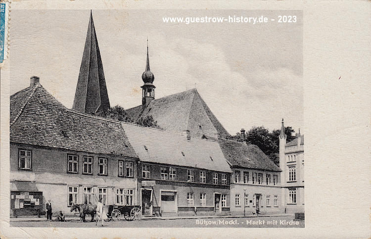 1954 - Bützow - Markt mit Kirche