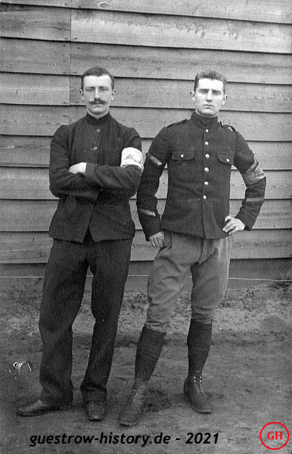 1915 - Güstrow - Kriegsgefangenenlager - Porträt Jean Marchand und Fernad Wiesen