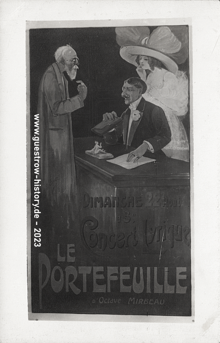 1916 - Kriegsgefangenenlager Güstrow - Plakat französische Theateraufführung