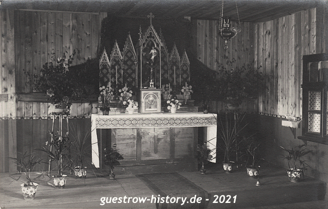 1917 - Güstrow - Kriegsgefangenelager - Altar in Baracke 16 - Südlager