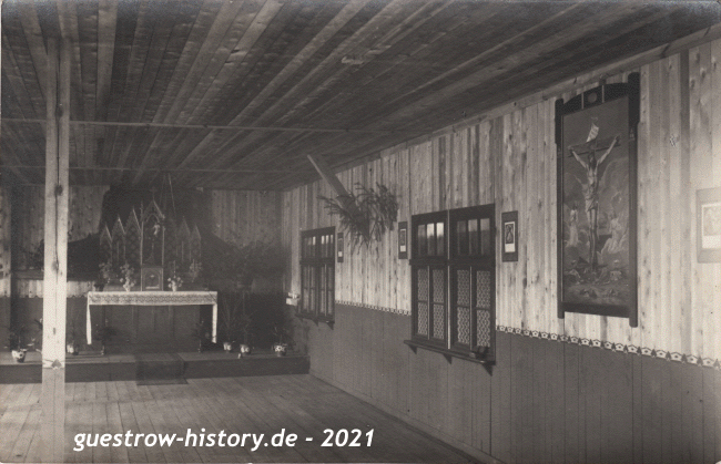 1917 - Güstrow - Kreigsgefangenenlager - Altarraum in Baracke 16 - Südlager