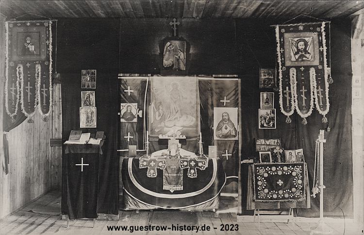 1917, Kriegsgefangenenlager Güstrow, Altar der russischen Kurche