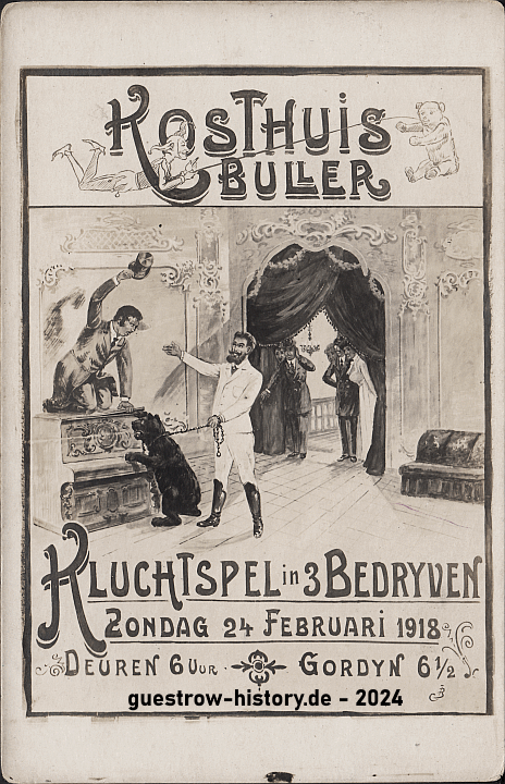 1918 - Güstrow - Kriegsgefangenenlager - belgisches Theaterplakat