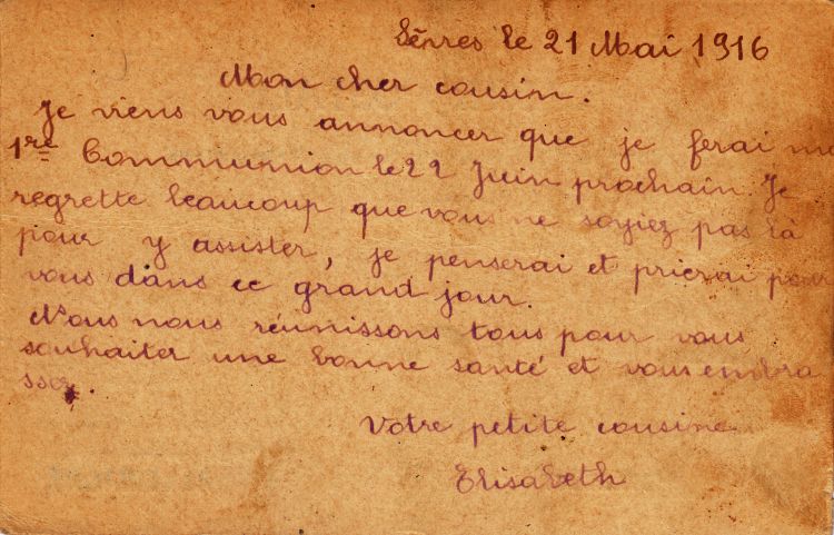 1916 franz postkarte G baranger rs
