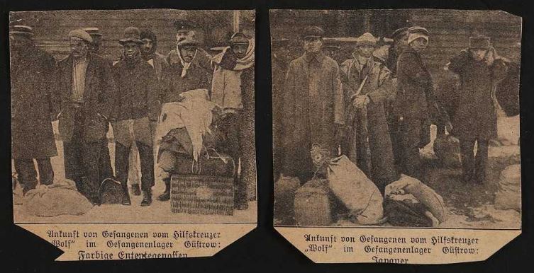 1918 - Zeitungsauschnitte Gefangene der Wolf