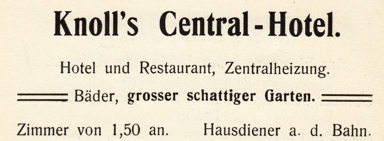 1910 - Anzeige - Zentral-Hotel