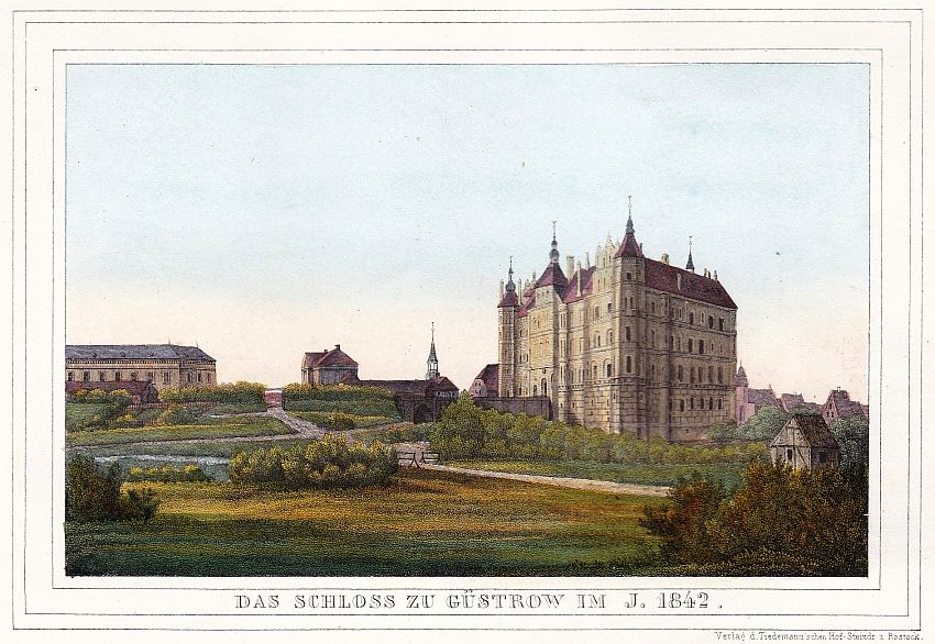 1845 - Schloss - Lithografie - J.G.Tiedemann