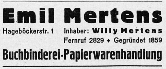 1935 Adressbuch GUE Emil Mertens